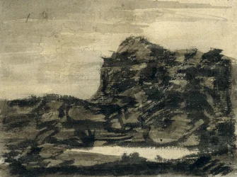 Der See am Fuße des Felsens